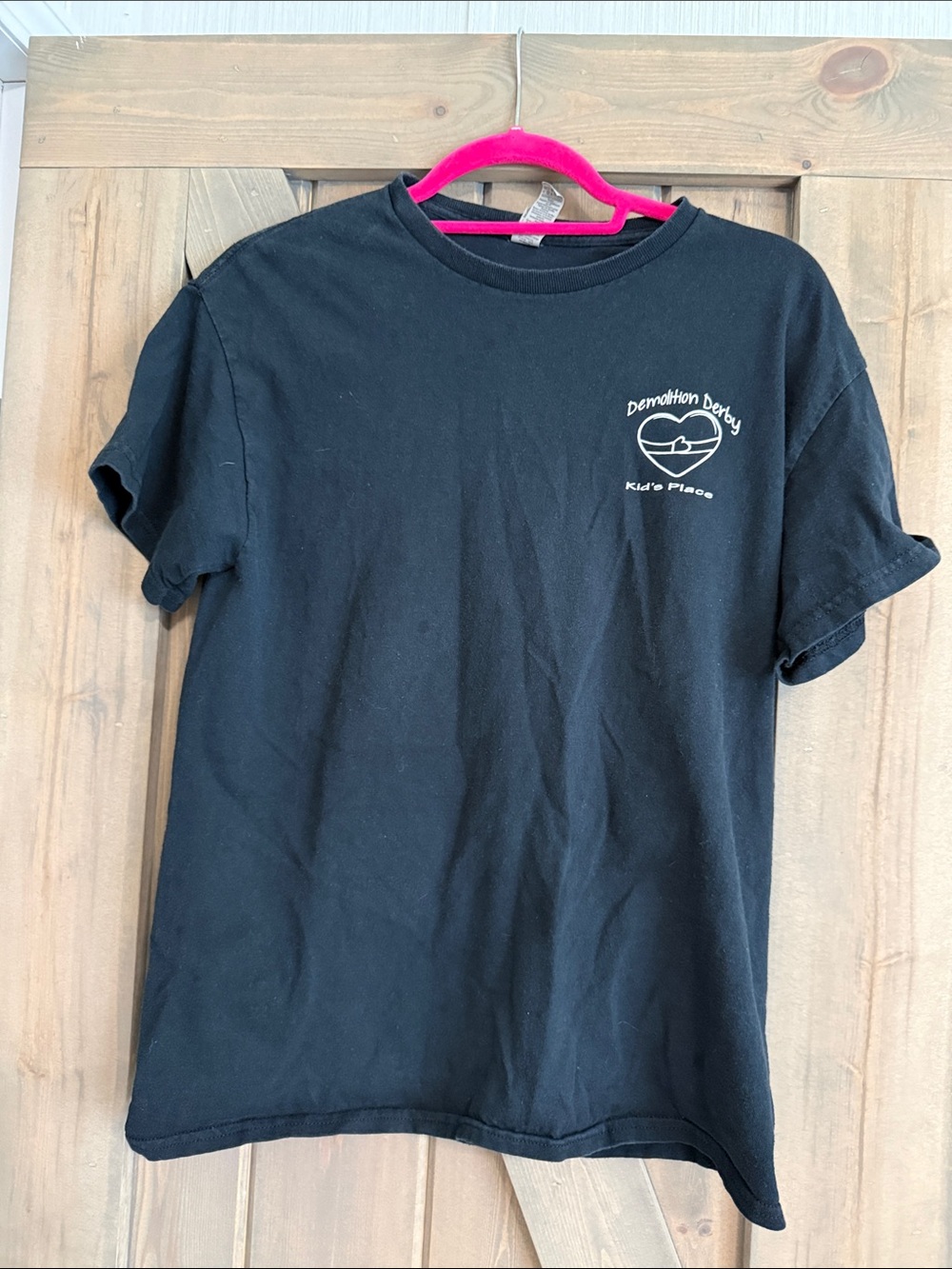 Gildan Black Short Sleeve Tee with White Chest Logo